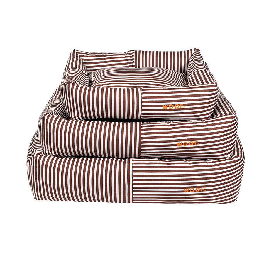 Cama Retangular Básica Listrado Marrom