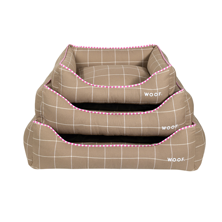 Cama Retangular Confort Xadrez Caqui