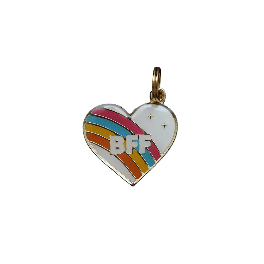 Pingente Esmaltado Coração BFF