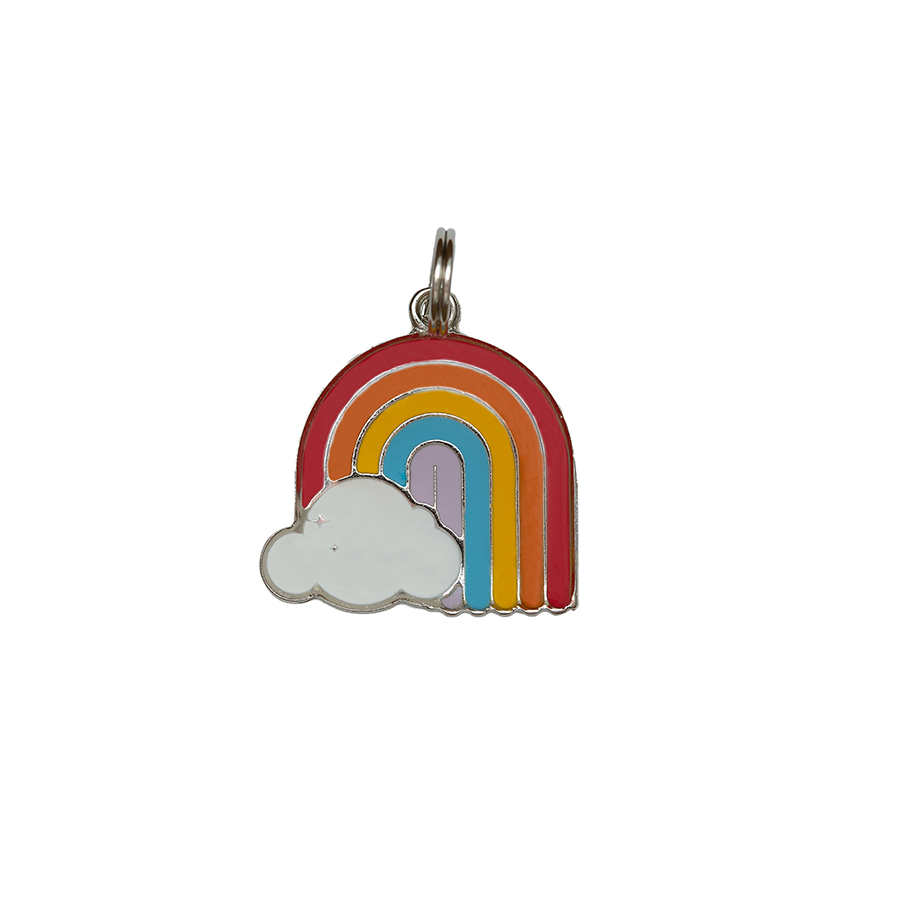Pingente Esmaltado Níquel Arco-Iris Nuvem