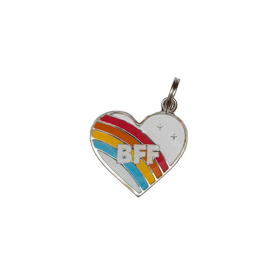 Pingente Esmaltado Níquel Coração BFF