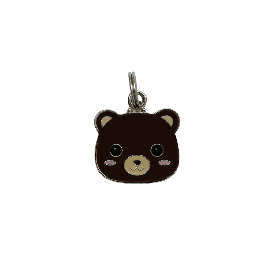 Pingente Esmaltado Níquel Face Urso